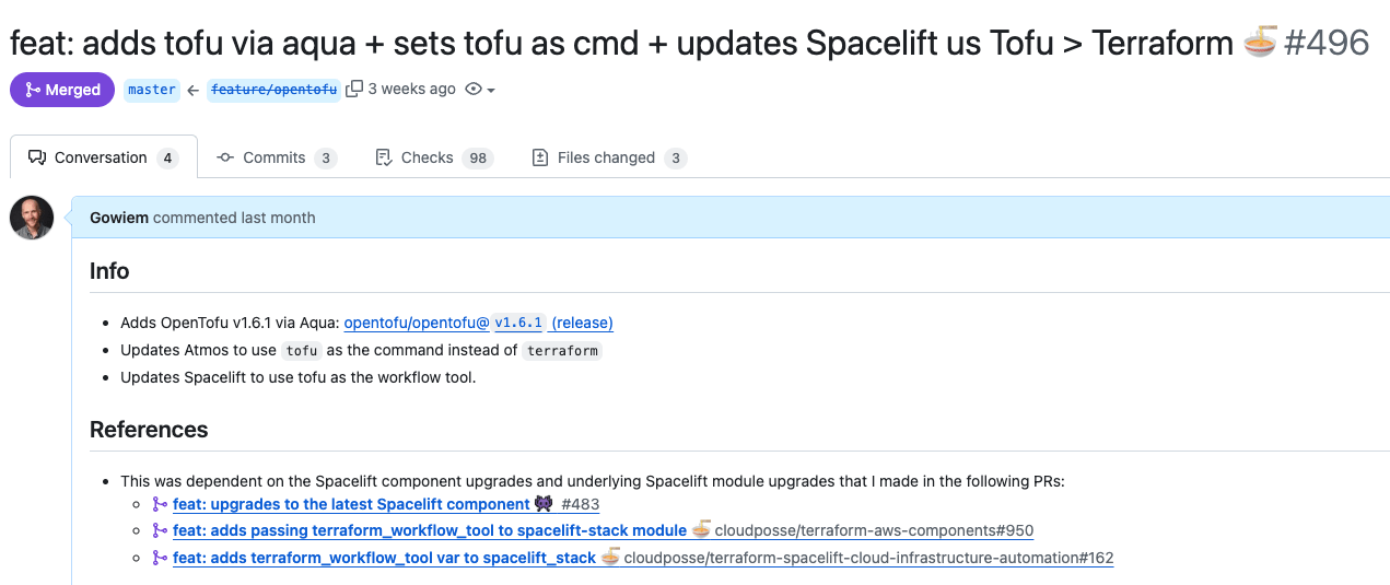 Pull Request Description for my changes to introduce OpenTofu